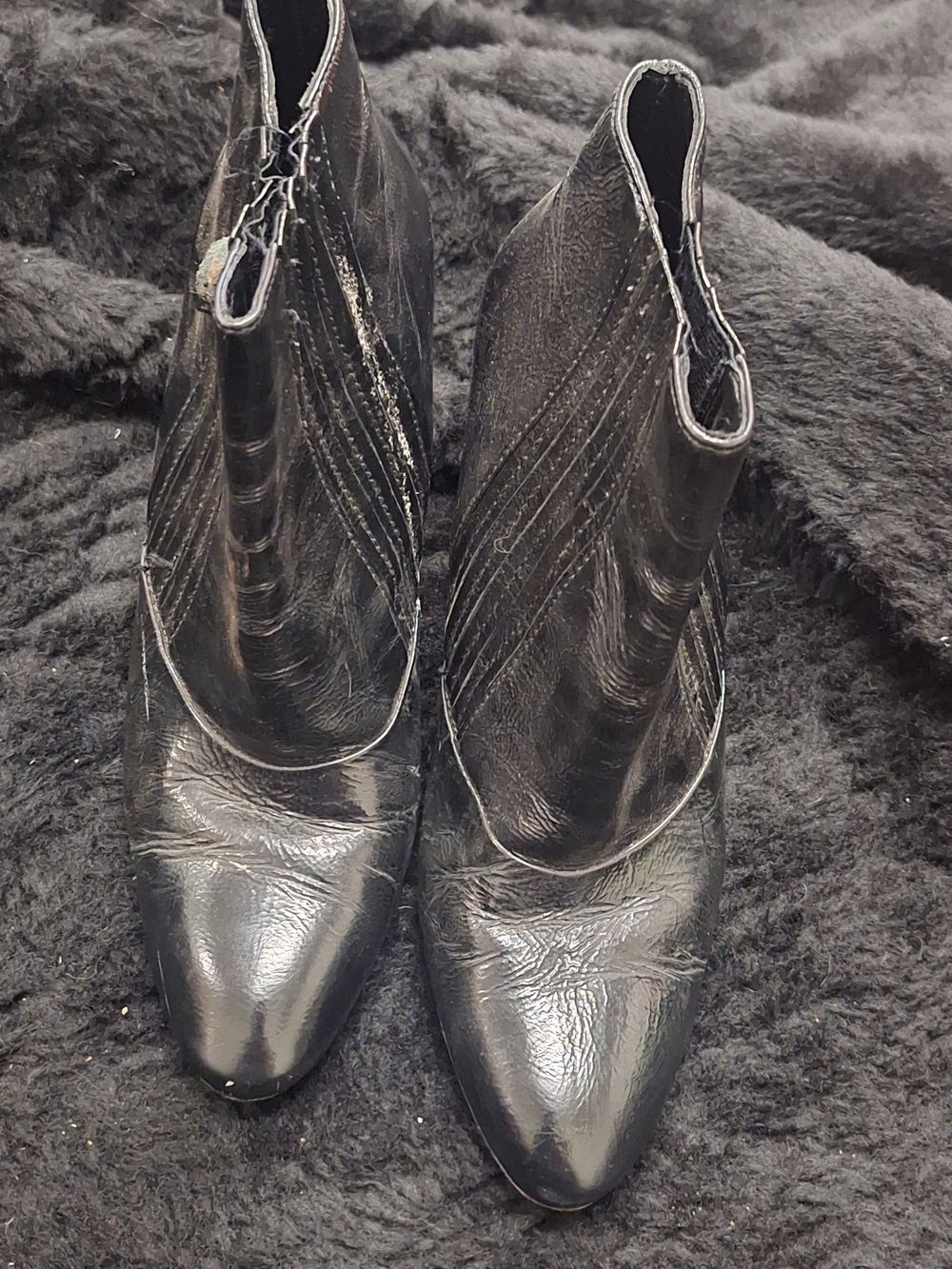 Ash Black Pointed-Toe Ankle Booties